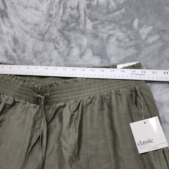 NEW Classic Concepts Pants Womens 2X Green Pull On Wide Leg Drawstring Flowy - Picture 7 of 11